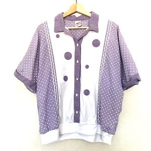 ‘80s vintage golf polka dot polo, L